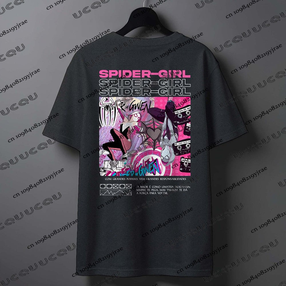 Summer New Cartoon Spider-Man & Spider Ghost Printed Couples T-shirt For Men Women Short Sleeve Cotton Tees Casual Fashion Tops