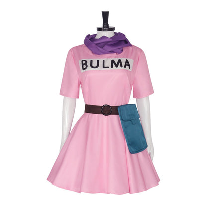 Anime Bulma Cosplay Costume Pink Dress Uniform Kawaii Girls Full Set Outfits Halloween Carnival Masquerade Party