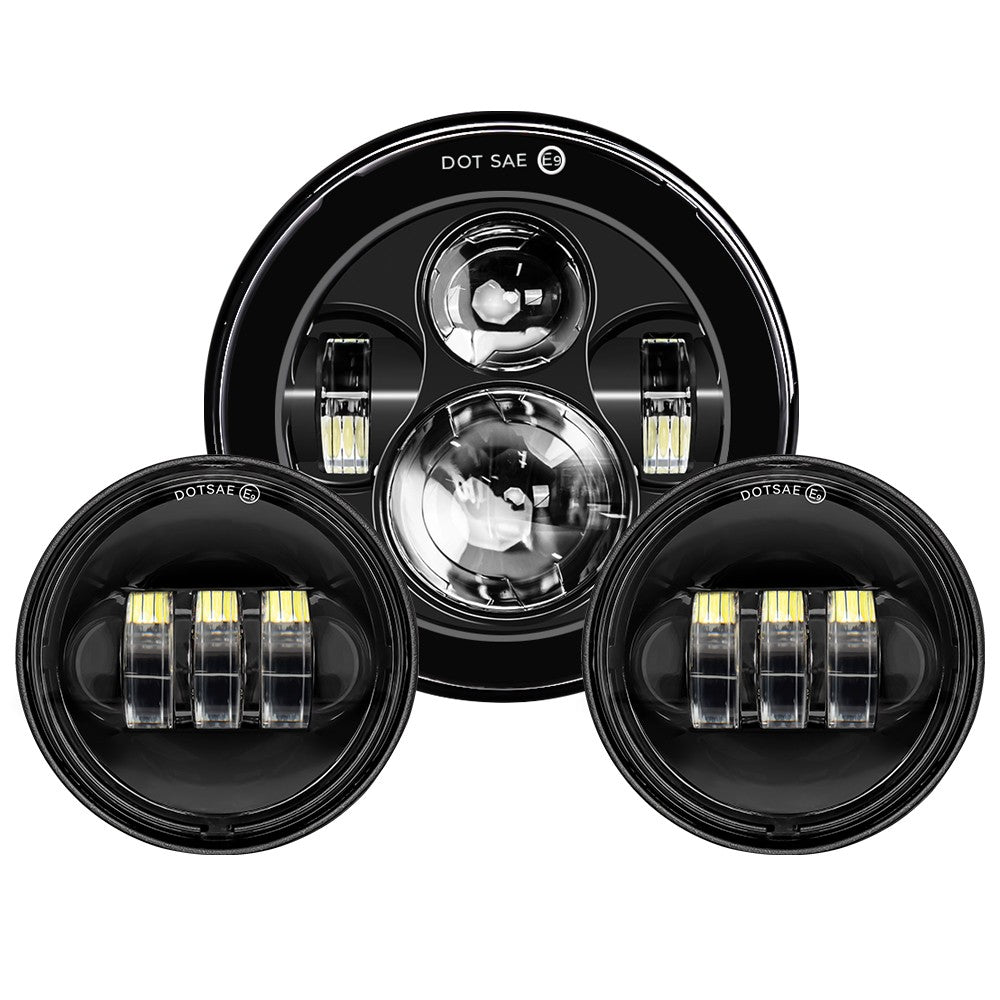 Farol de LED de 7 polegadas + Faróis de Neblina de 4,5 polegadas Suporte de Montagem de 7" Peças para Harley Touring Electra Glide Road King Street Glide