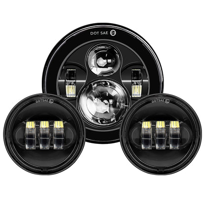 Farol de LED de 7 polegadas + Faróis de Neblina de 4,5 polegadas Suporte de Montagem de 7" Peças para Harley Touring Electra Glide Road King Street Glide