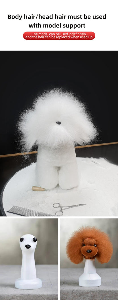 Modelo de Cachorro Falso para Tosadores Novo Modelo Três em Um Cabeça de Treinamento em Formato de Poodle Teddy Ram Cachorro de Modelo de Pelo Falso para Tosar
