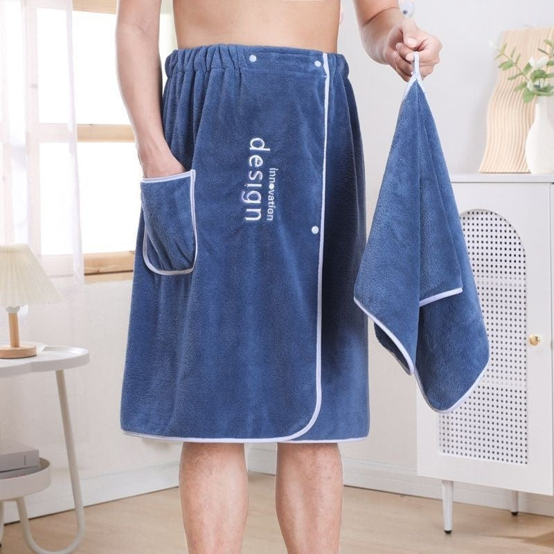 Towel Men's Quick Dry Bath Towel Wrap with Secure Buckle Pocket for Gym Spa Sauna for Shower Grooming Towel for Men Men Bath