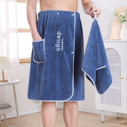 Towel Men's Quick Dry Bath Towel Wrap with Secure Buckle Pocket for Gym Spa Sauna for Shower Grooming Towel for Men Men Bath