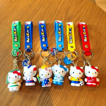 Sanrio Hello Kitty Keychain Kawaii Anime Cartoon Cinnamoroll Car Key Ring Dolls Pendant Backpack Ornaments Gifts for Friends