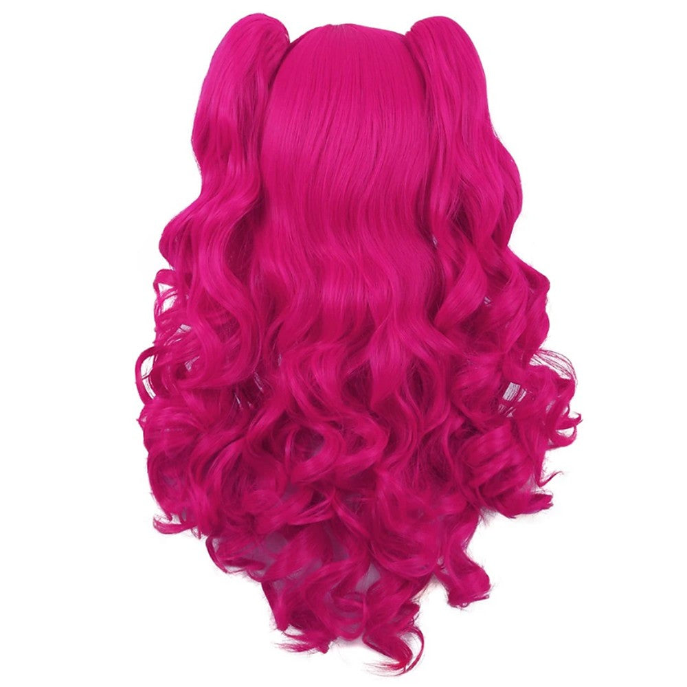 HAIRJOY Synthetic Hair  Wavy Pink Ponytail Wig for Jean Cosplay Game Princess  Anime Wigs with Hair Pigtails Bangs Halloween Wig