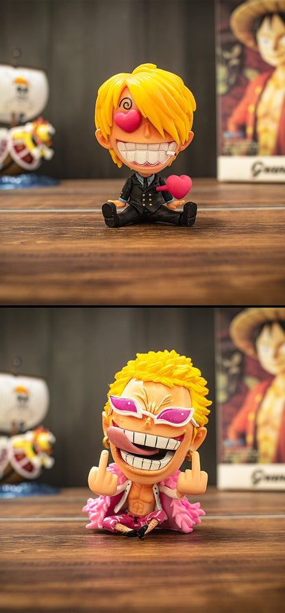 Bonecos Colecionáveis Fofos One Piece Versão Q Luffy Zoro Chopper Ace Boa Hancock Anime Blind Box Decoração de Mesa Carro Brinquedo Presente Infantil