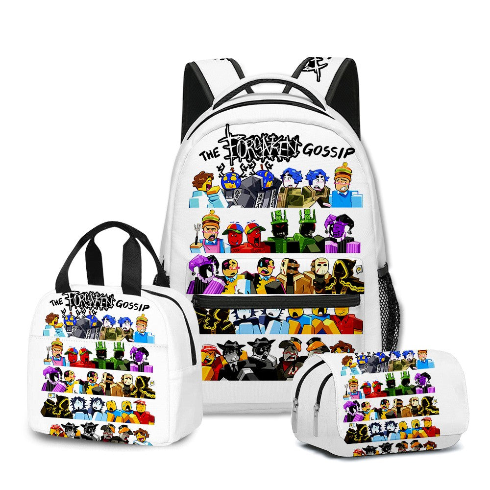 Desenho Animado Popular Engraçado Gubby Pelúcia Impressão 3D 3 Peças/Conjunto Bolsas Escolares para Estudantes Mochila para Laptop Lancheira Portátil Estojo de Lápis