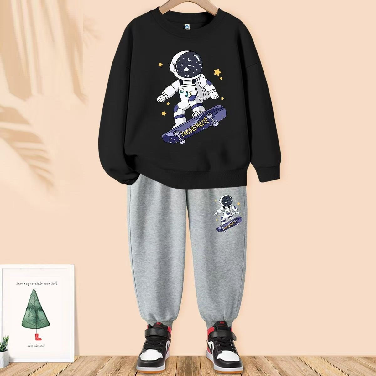 Autumn Baby Girls Clothes Set Kid Boys Letter Printed Sweatshirts Pullover Top And Pants 2 Pieces Suit Children Tracksuits