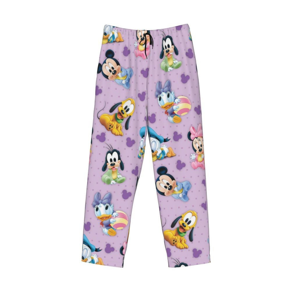 Custom Print Mickey Mouse Donald Duck Pajama Pants Men Sleep Sleepwear Bottoms with Pockets