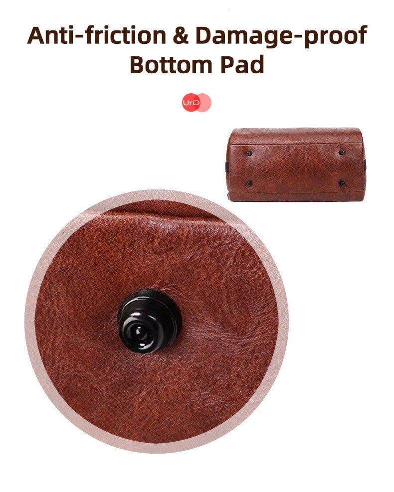 Vintage Suit Travel Bag with Large Capacity Waterproof PU Fabric Independent Shoe Case for Business Trip Suit Protection Bag