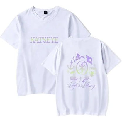 Katseye Merch Sad T-shirt Neutral Fashion Pop Music Short Sleeve Shirt Sportswear Street Shirt Cool Summer Fashion T-shirt