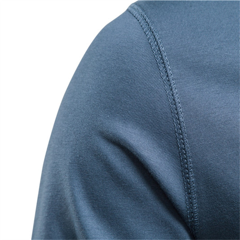 AIOPESON Men's Long Sleeve Button Down T-Shirts Autumn Henley Collar Casual High Quality 100% Cotton Crew Neck Mens T Shirts