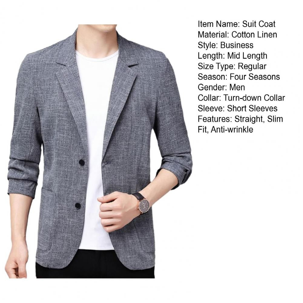 Summer Men Thin Coat Men s Suit Jacket Autumn Linen Solid Color Casual Suit Korean Slim Fit Formal Business Suit Jacket
