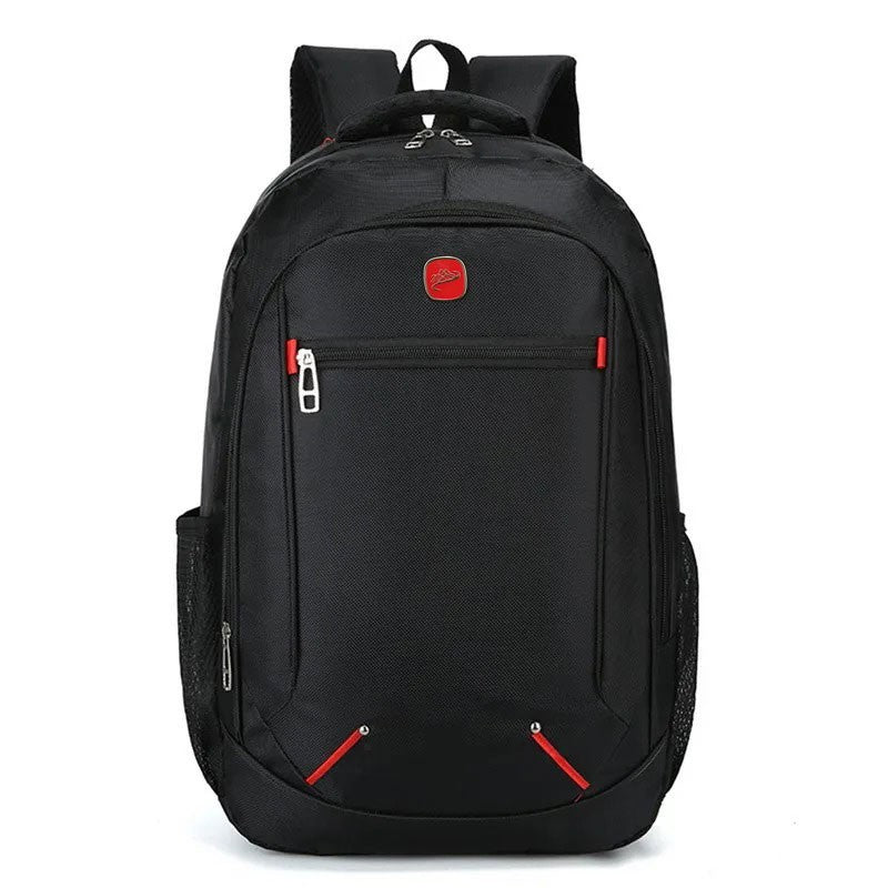 Mochila Escolar Estudantil de Grande Capacidade, Cor Sólida Casual, Material Oxford, Mochila Masculina Nova, Multifuncional, Bolsa Simples