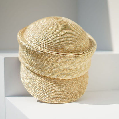 Chapéu Feminino de Sol de Verão Chapéu de Palha Irregular Viseira Chapéu Newsboy Atividades ao Ar Livre Rua Praia Viagem Chapéus Derby Base