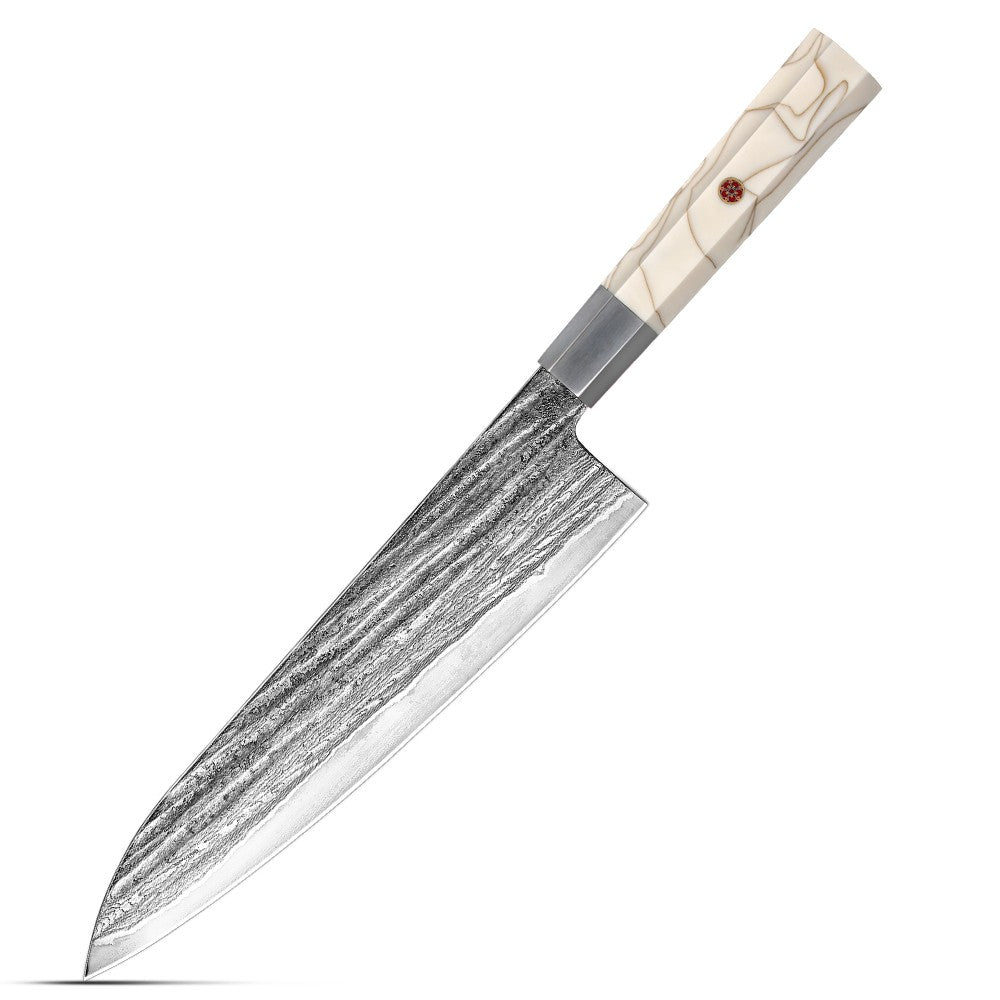 Cutting Tool Chef Santoku Utility Knife white mesh resin HD 67-Layer Damascus Steel Japanese Kiritsuke knife set for kitchen ues