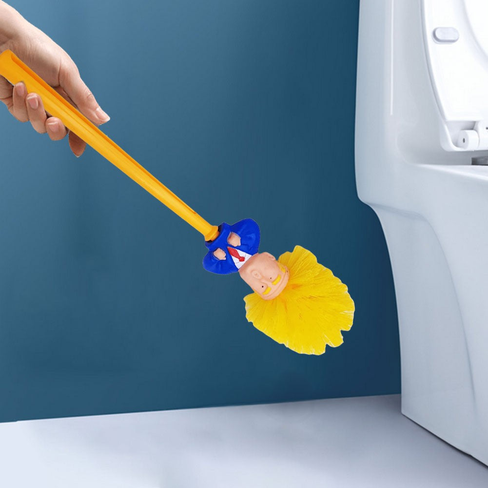 Funny Toilet Cleaning Brush Novelty Donald Bathroom Toilet Brush with Holder Toilet Bowl Brush Gift Household Accessories