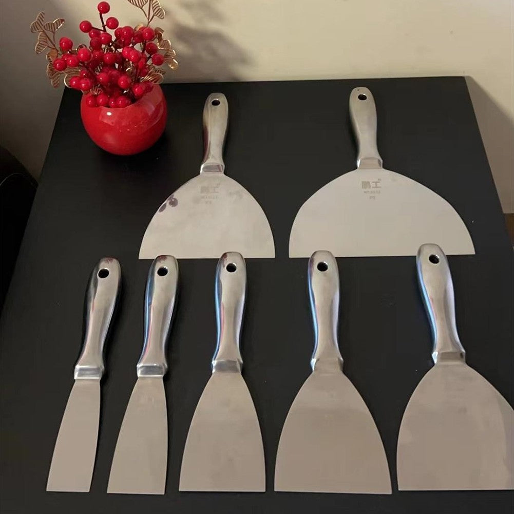 Espátula de Aço Inoxidável de Peça Única para Massa de Parede, Ferramenta de Pedreiro, Espátula de Pintor, Raspador para Nivelamento, Remendos e Pintura