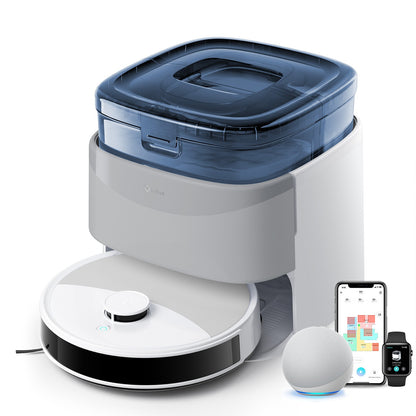 Robô Aspirador Lefant M3M3L, Robô Aspirador e Passa Pano, Sucção de 12000Pa, Escovas Anti-Embaraço, Mop Duplo Giratório, Lavagem e Secagem Automática do Mop