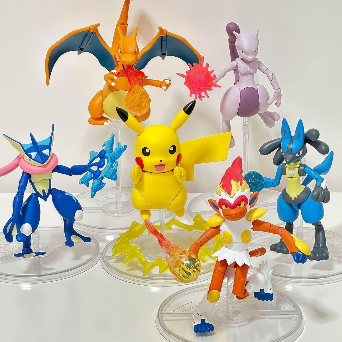 LDCX Mewtwo Charizard Greninja Anime Figure Lucario Infernape Action Figures Movable Model Collection Statue Ornament Toys Gifts