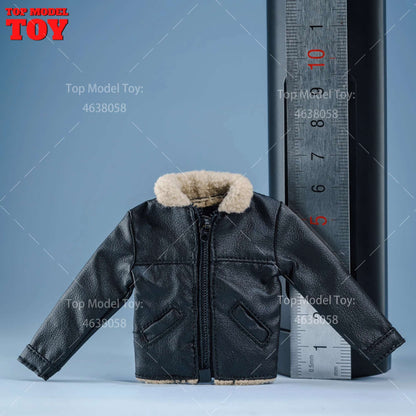 Jaqueta de Couro Marrom em Escala 1/12 Acessório de Roupa Modelo para Bonecos Articulados de 6'' Romankey Ant Notaman Masculino Soldados