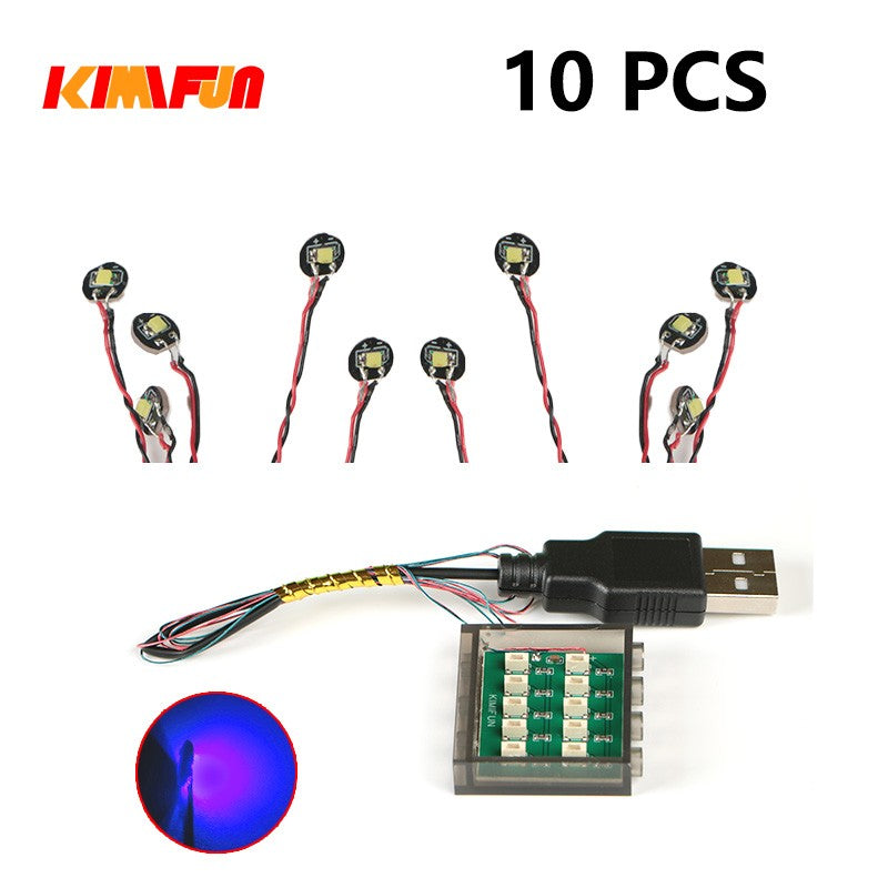 10PCS 0.8mm Pino RGB LED Blocos de Montar USB Lâmpada DIY Luz de Rua Cidade Decoração Elétrica 1X1 Tijolo Compatível com Todas as Marcas