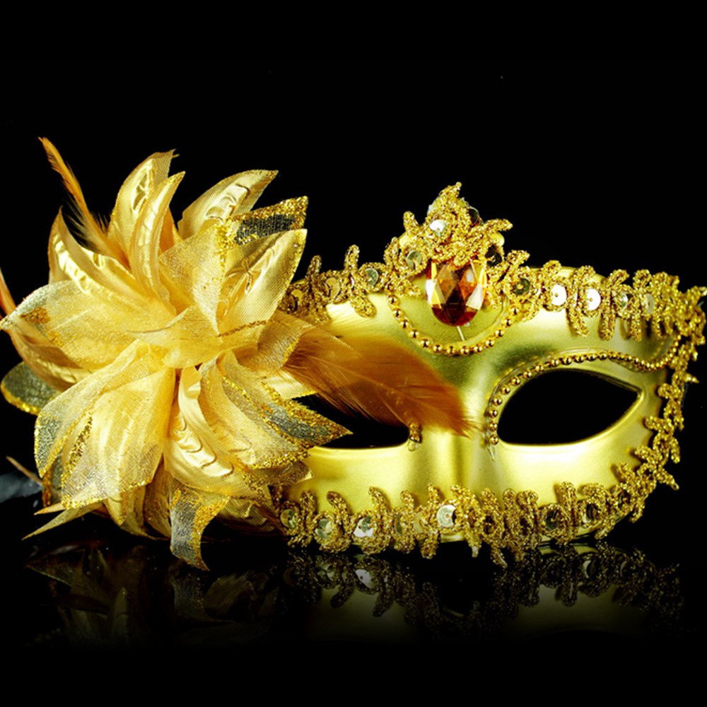 Dance Party Diamond Venetian Mask Feather Flower Wedding Carnival Performance Costume Sexy Lady Mask Masquerade Christmas 2026