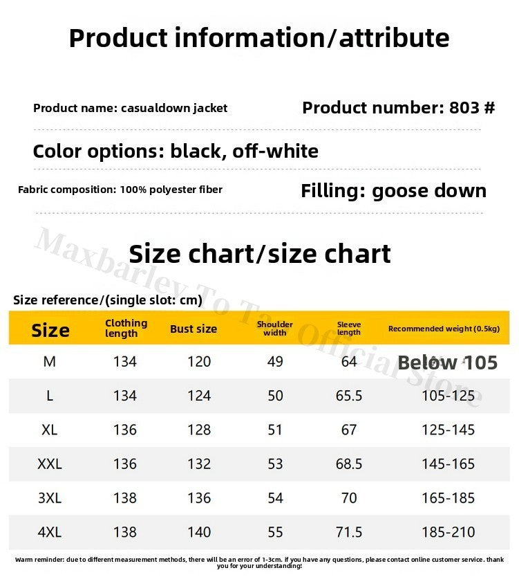 Maxbarley New 90 Goose Down Jacket Men Women Winter Thick Warm Long Knee Over Down Jacket High-quality Lightweight Puffer Coats