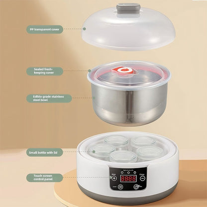 Máquina de Iogurte Automática com Temperatura Constante para Uso Doméstico, Máquina de Natto, Baixo Ruído, Multifuncional, para Cozinha, 1.2L