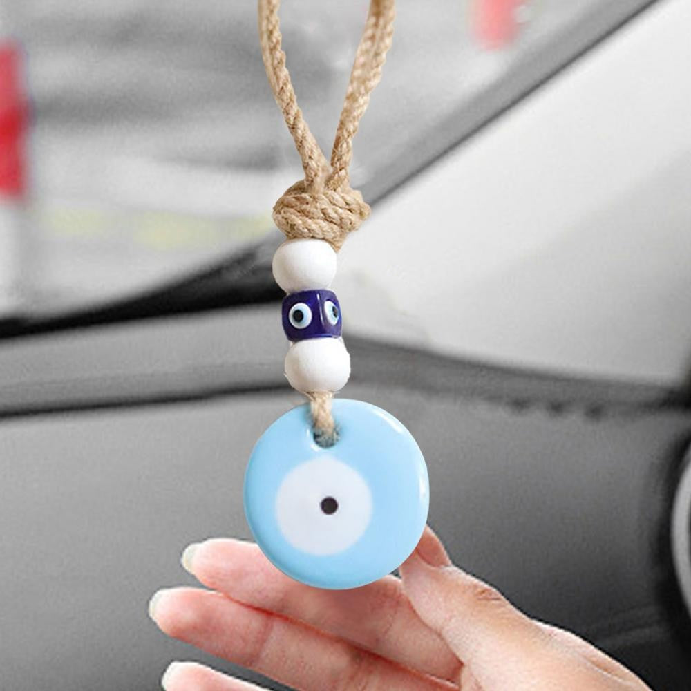 Ornamento Olho Grego Ornamento Olho Grego para Retrovisor de Carro Pingente Olho Grego Azul Turco Amuleto Olho Grego Decoração de Carro Sortuda