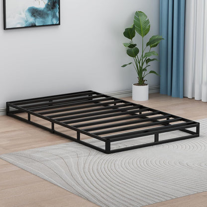 Box Spring de Casal 5 Polegadas para Cama de Solteiro, Suporte de Colchão de Metal para 3000 lbs com Capa de Tecido de Fácil Limpeza