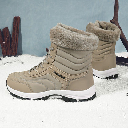 2025Brand Warm Winter Men's Hiking Boots Outdoor Snow Men Boots Men Work Casual Sneakers High Top Keep Warm Non-slip Ankle Boots