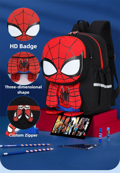 Mochila Infantil Escolar de Capitão América Homem Aranha Homem de Ferro Fofa Desenho Animado para Meninos Leve para Jardim de Infância