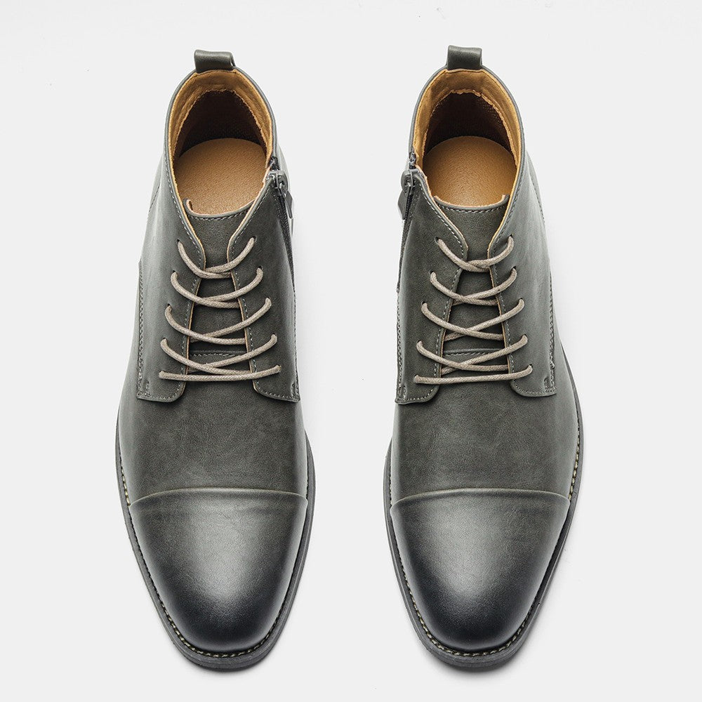 Botas Masculinas Confortáveis Moda 2025 Botas de Couro de Marca