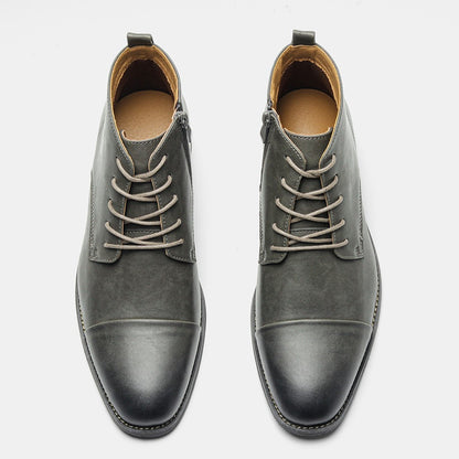 Botas Masculinas Confortáveis Moda 2025 Botas de Couro de Marca