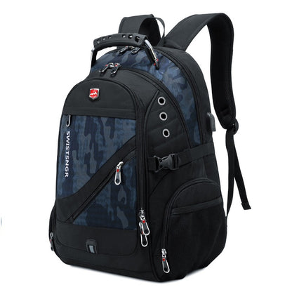 Mochila Masculina Antifurto Impermeável para Notebook de 17 polegadas com Carregamento USB, Mochila de Viagem de Negócios e Escolar Masculina