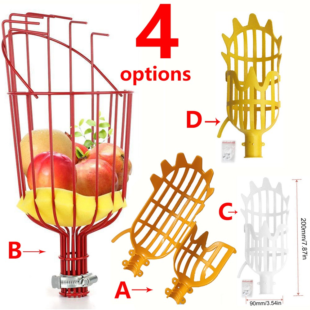 Metal/Plastic Fruit Picker Head Without Pole Fruit Collector Harvest Picking Apple Citrus Pear Garden Hand Tools