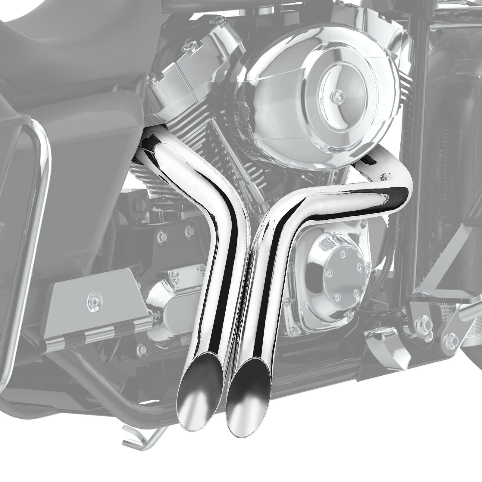 KEMIMOTO Motorcycle Exhaust Pipes 2" Drag Pipes Exhaust For Softail Dyna Sportster Chopper Bobber 1984-2017 Exhaust Systems Part