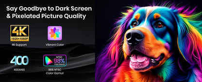 Projetor XGODY A6/N6 Netflix Oficial Controle de Voz 500-600 ANSI Android 4K Beamer Nativo 1080P FHD WiFi Home Theater