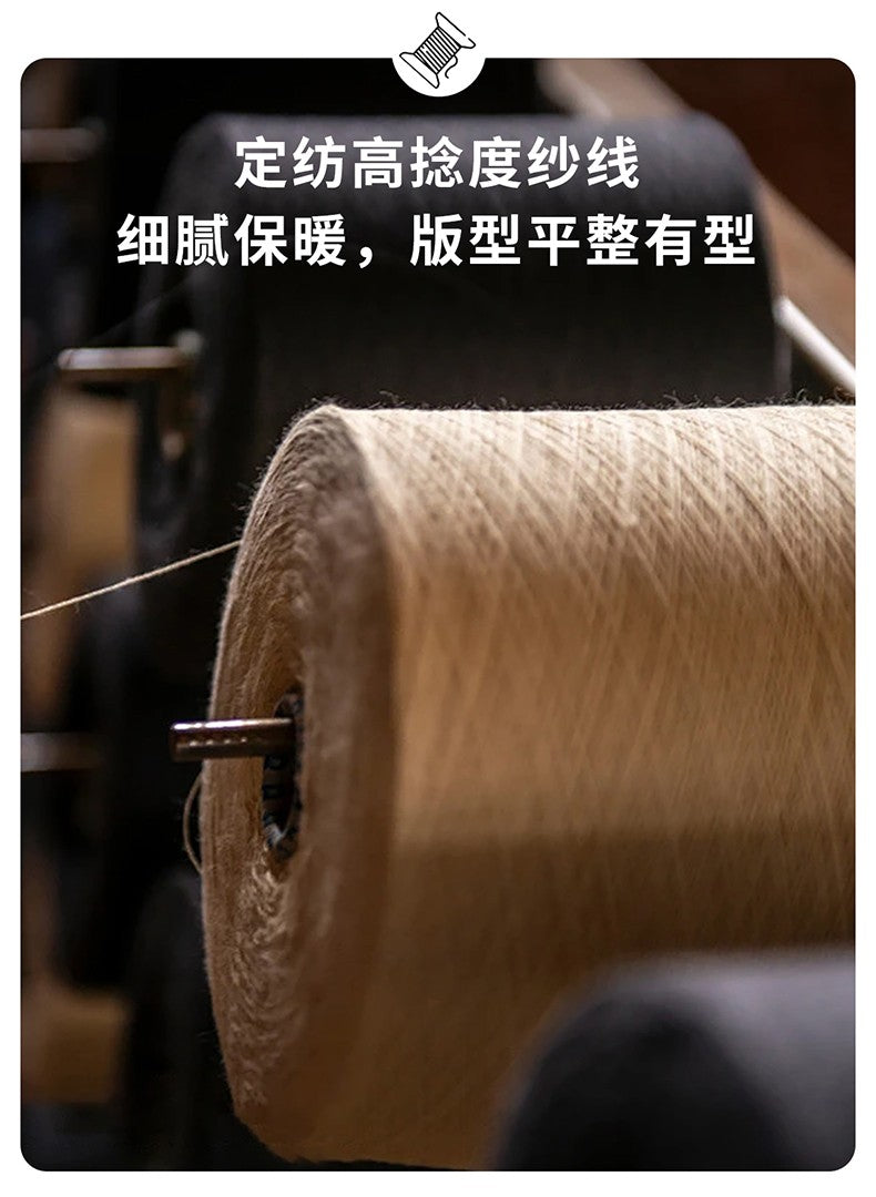 New Simple Button-Up Long Sleeve 100% Wool Cardigan Men's V-Neck Autumn Winter Versatile Commuter Sweater Knitted Jacket