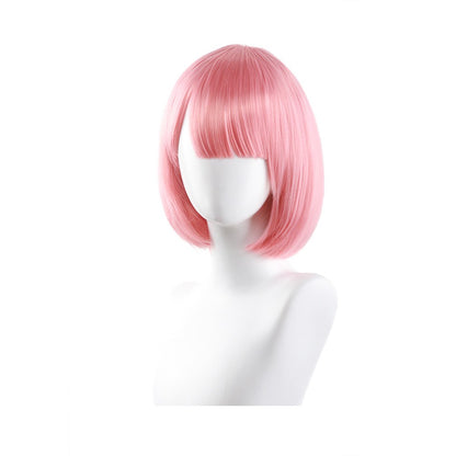 High-Quality Anime Ram Rem Cosplay Synthetic Hair 12-Inch Blue And Pink Short Halloween Daily Party Heat-Resistant Wig Natural