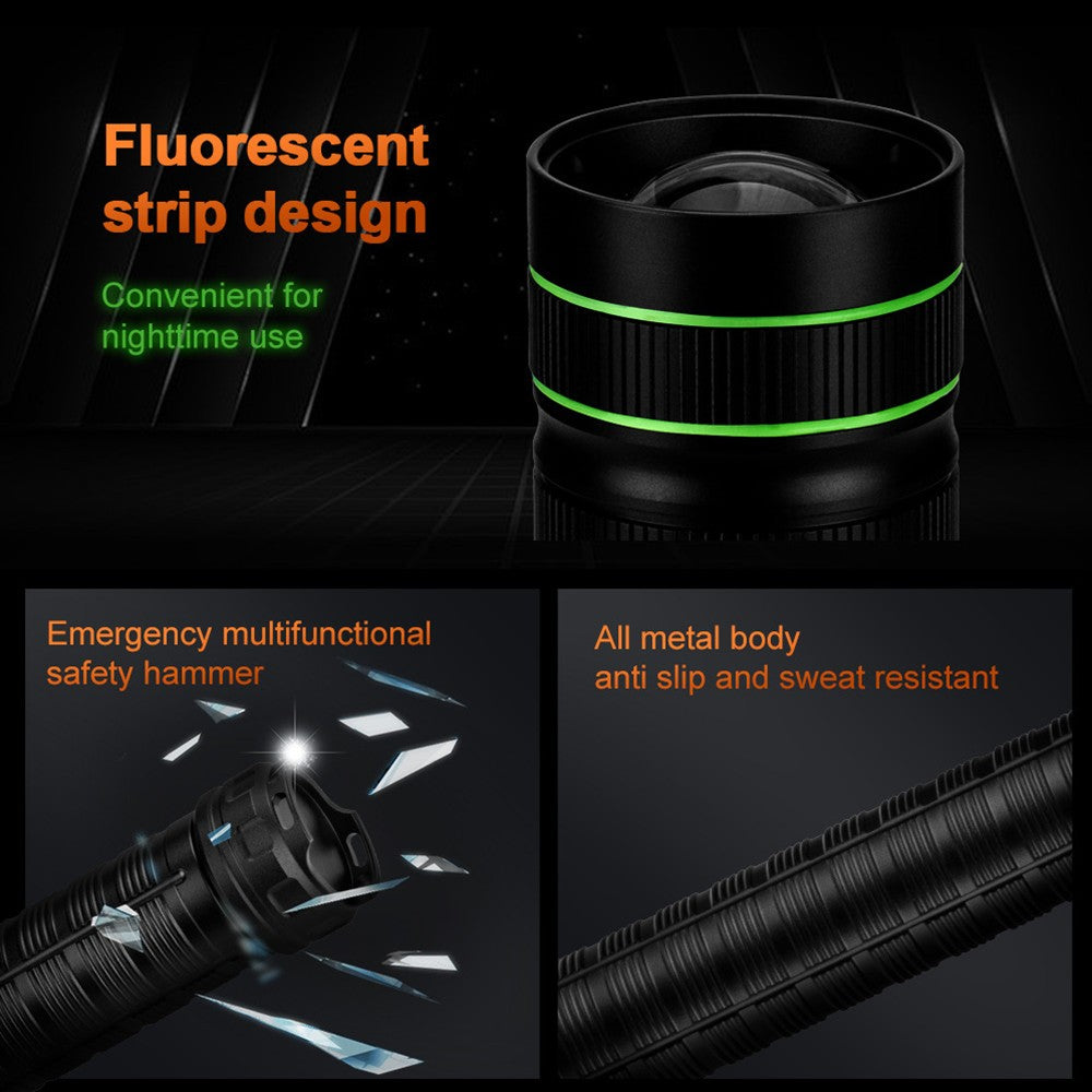 Super Bright Spotlight Long Range LED Flashlight With 26800 Parallel Battery Rechargeable Lamp Tactical Torch Waterproof Lantern