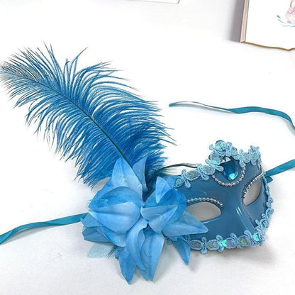 Dance Party Diamond Venetian Mask Feather Flower Wedding Carnival Performance Costume Sexy Lady Mask Masquerade Christmas 2026