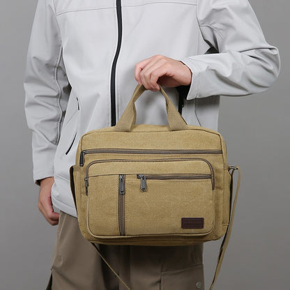 Fashionable Men's Shoulder Bag, Large Capacity Canvas Crossbody Bag, Casual Handbag, Suitable for Business, Daily Commuting, Etc