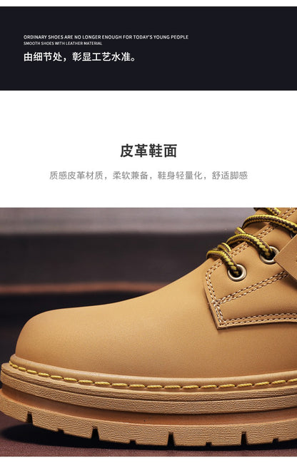Botas Masculinas Grandes 48 Botas de Motocicleta Cano Curto Masculinas Impermeáveis para Caminhada Chelsea de Inverno Botas Retrô Confortáveis Botas Masculinas