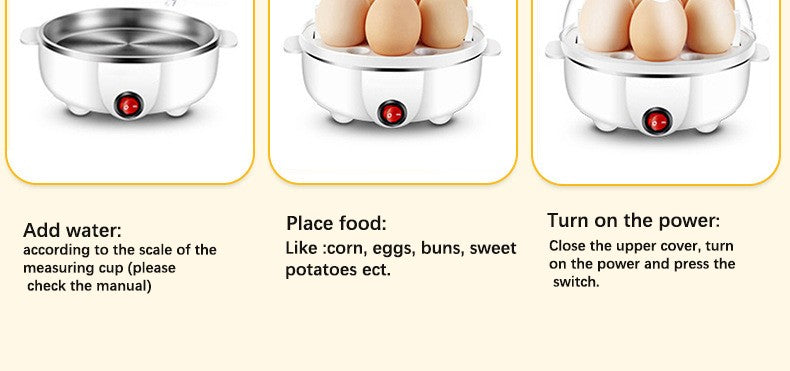 Panela Elétrica Cozedora de Ovos Máquina Rápida para Cozinhar Ovos, Escalfados, Mexidos e Omeletes com Desligamento Automático Eletrodoméstico de Cozinha