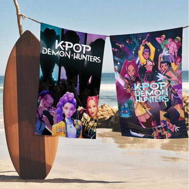 Kpop D-demon Hunters Microfiber Beach Towel Absorbent Quick Dry Soft Yoga Swimming Resort Mountain Climbing Towel