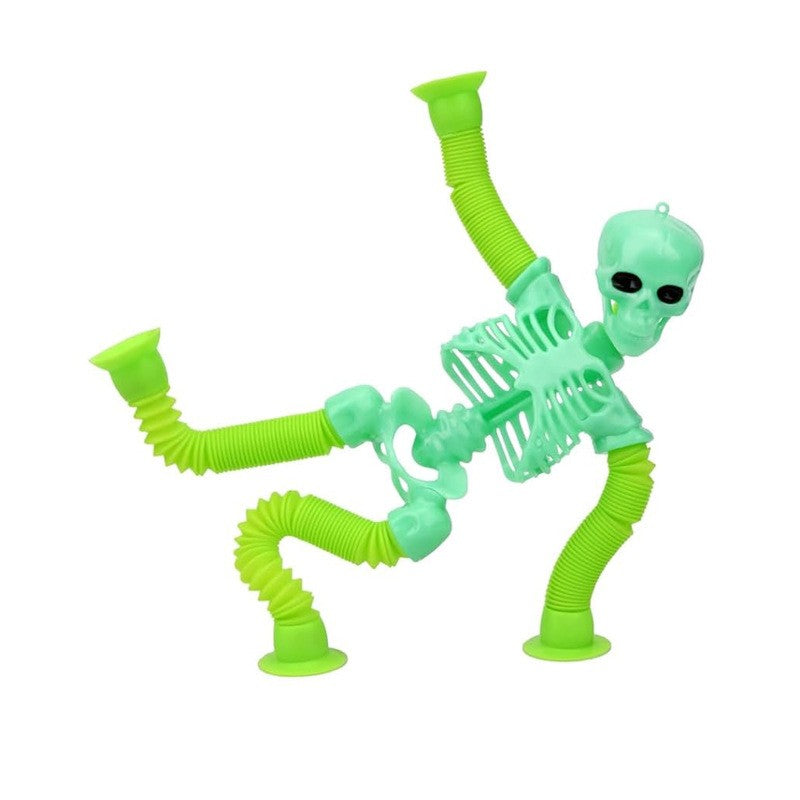 1-16PCS Fidget Toys Transformable Telescopic Toys Halloween Sensory Toys Kids Prize Suction Cups Skeleton Person Stretching Tube