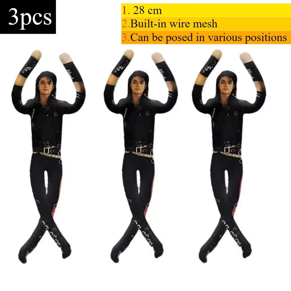 1/2/3pcs Anime Michael Jackson Cosplay Prop Doll Plush Stuffed Figure Dolls Room Decoration Abstract Joint Mobility Props Gift
