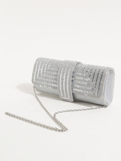 Luxury Glitter Evening Handbag, Rhinestone Evening Bag, Elegant Shiny Banquet Purse